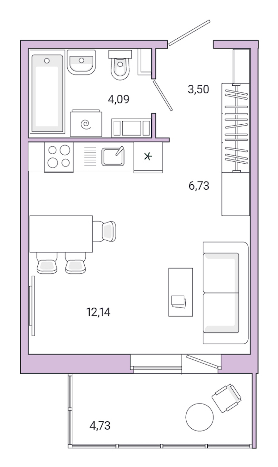 Квартира студия 31.19 м², 1/8 эт., ЖК «Jaanila Drive»